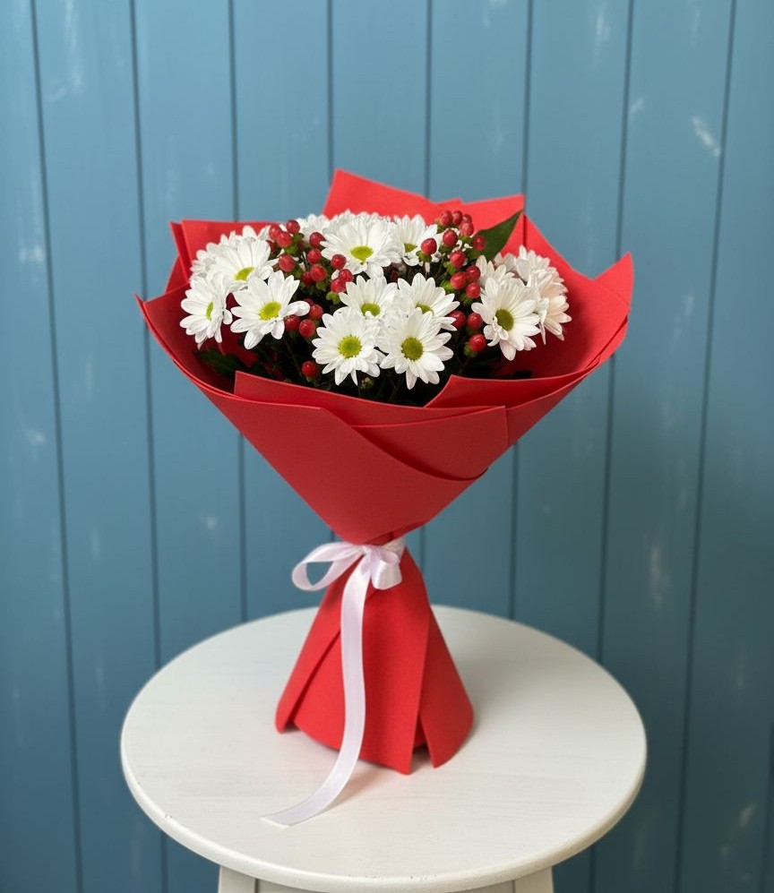 Букет цветов из: Хризантемы в Красной Поляне Краснодарского края