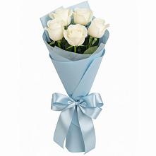 Букет 5 Белых роз Проуд в Красной Поляне Краснодарского края