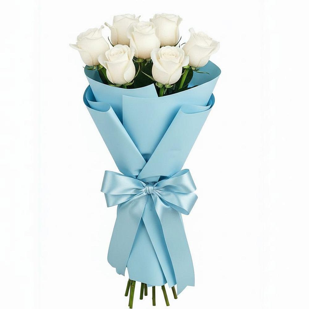 Букет 7 белых роз Проуд в Красной Поляне Краснодарского края