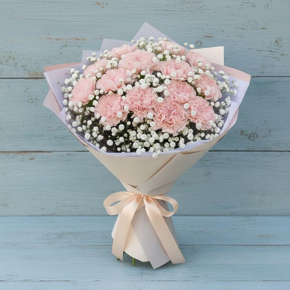 Букет цветов из: Гвоздики в Красной Поляне Краснодарского края