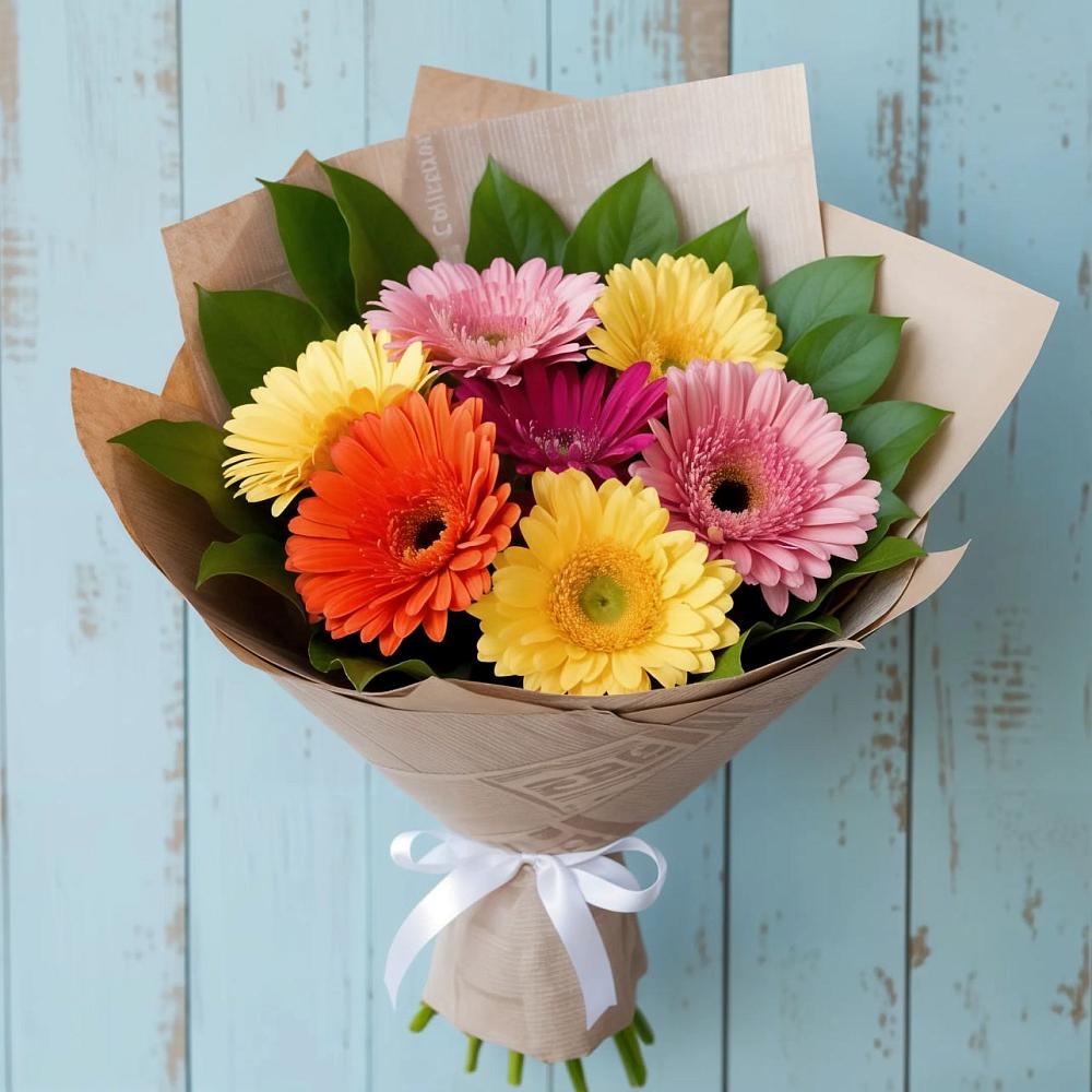 Букет цветов из: Герберы в Красной Поляне Краснодарского края