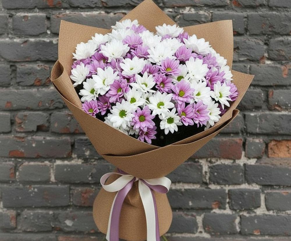 Букет цветов из: Хризантемы в Красной Поляне Краснодарского края