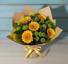Букет цветов из:  Герберы и Хризантемы в Красной Поляне Краснодарского края